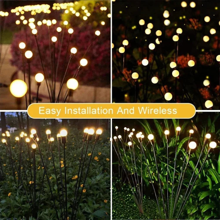 2 ensembles de lumières solaires lucioles de Noël pour jardin extérieur étanches, 6 têtes lumière chaude, 6 têtes lumière colorée, 8 têtes lumière chaude, 8 têtes lumière colorée, 10 têtes lumière chaude, 10 têtes lumière colorée