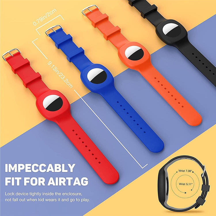 Pour la coque de protection en silicone avec bracelet de montre pour enfants AirTag 2e génération / AirTag 1re génération