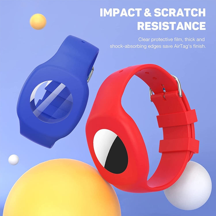 Pour la coque de protection en silicone avec bracelet de montre pour enfants AirTag 2e génération / AirTag 1re génération
