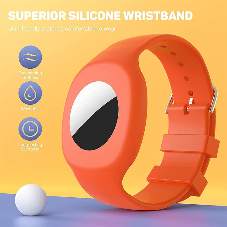 Pour la coque de protection en silicone avec bracelet de montre pour enfants AirTag 2e génération / AirTag 1re génération