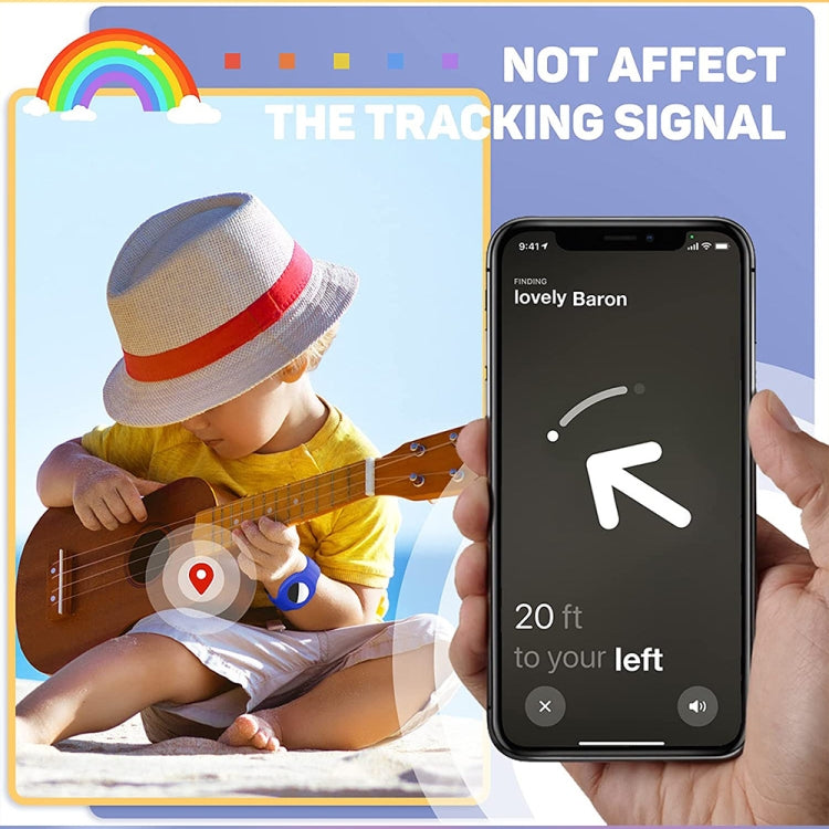 Pour la coque de protection en silicone avec bracelet de montre pour enfants AirTag 2e génération / AirTag 1re génération