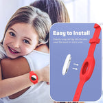 Pour la coque de protection en silicone avec bracelet de montre pour enfants AirTag 2e génération / AirTag 1re génération