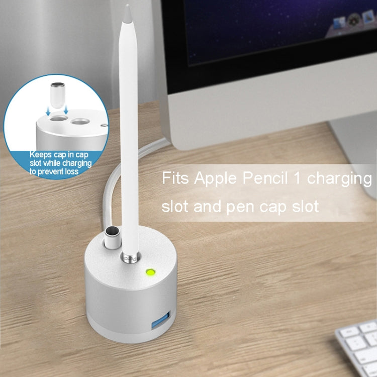 Pour adaptateur de charge USB Apple Pencil 1 avec base en métal et indicateur LED, A48 Argent, A48 Noir, A48 Or Rose
