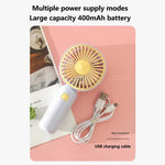 Ventilateur électrique portable de bureau à main avec chargement USB