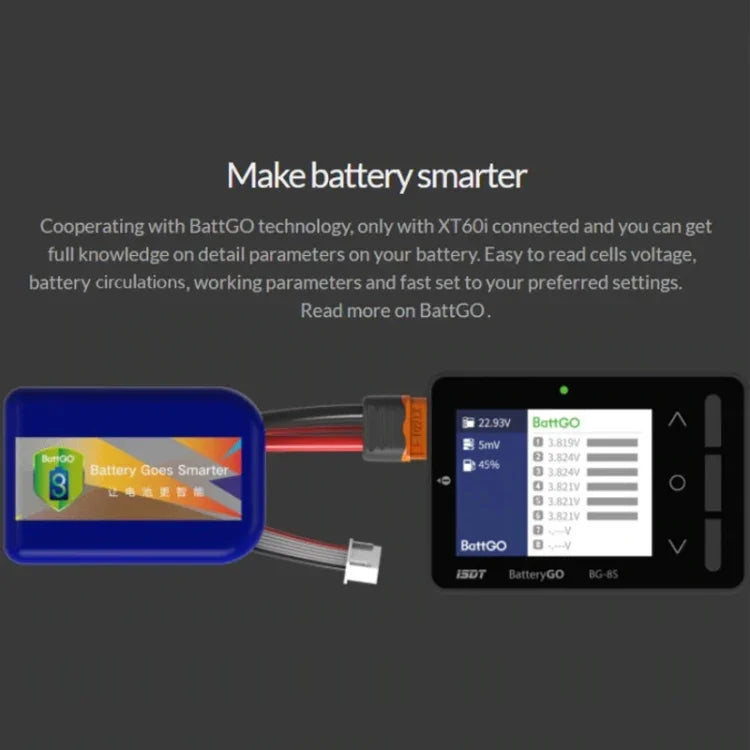 Appareil de mesure à affichage électrique pour modèles réduits d'avions ISDT, batterie au lithium 1-8S, ISDT BG-8S