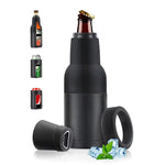 Mug Isotherme Double Paroi 350ml pour Canette de Coca, Refroidisseur de Bière en Acier Inoxydable 304 avec Ouvre-Bouteille, Noir