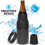 Mug Isotherme Double Paroi 350ml pour Canette de Coca, Refroidisseur de Bière en Acier Inoxydable 304 avec Ouvre-Bouteille, Noir