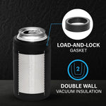 Mug Isotherme Double Paroi 350ml pour Canette de Coca, Refroidisseur de Bière en Acier Inoxydable 304 avec Ouvre-Bouteille, Noir