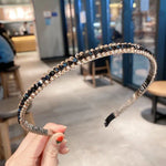 Cerceaux en cristal à bordure dorée, accessoires pour cheveux polyvalents, bandeau antidérapant en cristal