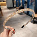 Cerceaux en cristal à bordure dorée, accessoires pour cheveux polyvalents, bandeau antidérapant en cristal