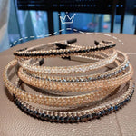 Cerceaux en cristal à bordure dorée, accessoires pour cheveux polyvalents, bandeau antidérapant en cristal