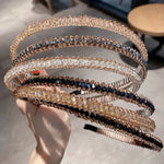 Cerceaux en cristal à bordure dorée, accessoires pour cheveux polyvalents, bandeau antidérapant en cristal