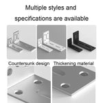 Équerre épaissie pour cloison de meuble suspendu, Petit argent, Moyen argent, Grand argent, Petit noir, Moyen noir, Grand noir, Petit blanc, Moyen blanc, Grand blanc
