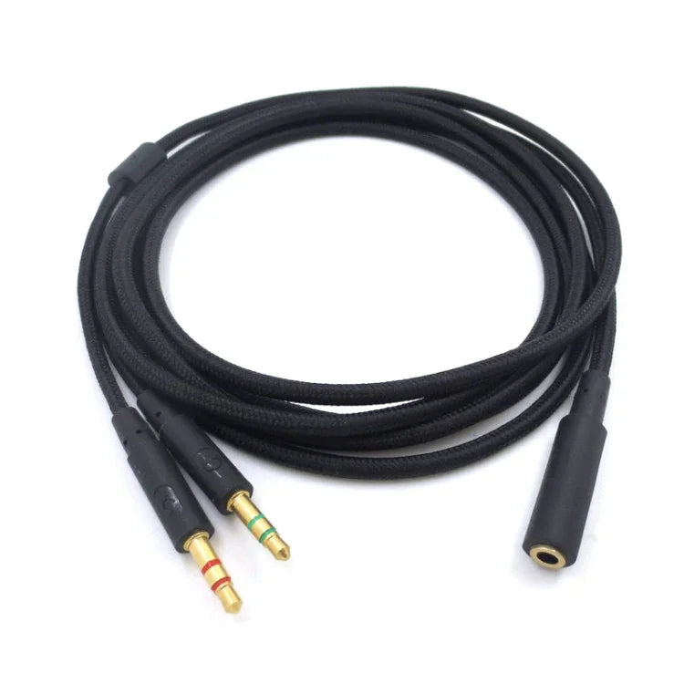 Câble audio 2 en 1 3,5 mm pour Kingston Skyline Alpha Cloud II, ZS0174 Noir