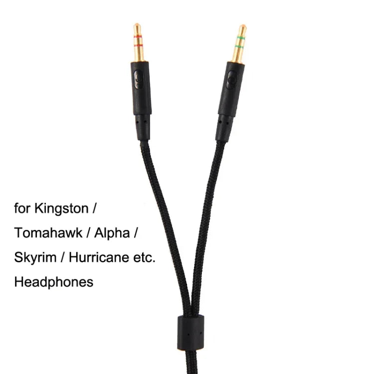 Câble audio 2 en 1 3,5 mm pour Kingston Skyline Alpha Cloud II, ZS0174 Noir
