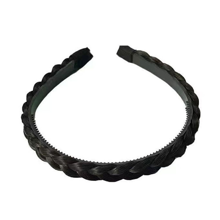 Wide-Brimmed Twisted Braid Hoops Wig Non-Slip Hair Accessories, 1cm-Natural Black, 1cm-Light Brown, 1.5cm-Natural Black, 1.5cm-Light Brown, 1.5cm-Deep Brown, 1.8cm-Natural Black, 1.8cm-Deep Brown, 1.8cm-Double Natural Black, 1.8cm-Double Light Brown   ...