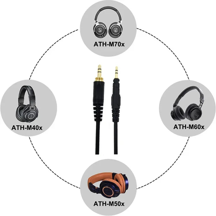 Câble audio de remplacement pour casque ATH-M50X / M40X / M60X / M70X, ZS0166