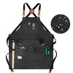 Tablier de travail en toile épaisse pour menuisier, électricien, jardinier, Noir Gris, Noir, Vert Armée, Kaki, Bleu, Camel, Ceinture Noir Gris, Ceinture Noire, Ceinture Vert Armée, Ceinture Kaki, Ceinture Bleue, Ceinture Camel