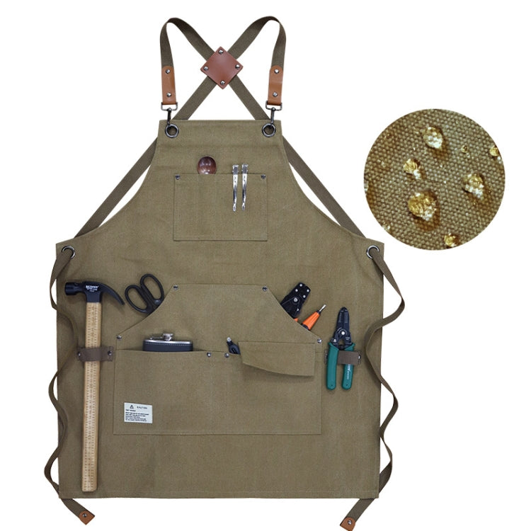 Tablier de travail en toile épaisse pour menuisier, électricien, jardinier, Noir Gris, Noir, Vert Armée, Kaki, Bleu, Camel, Ceinture Noir Gris, Ceinture Noire, Ceinture Vert Armée, Ceinture Kaki, Ceinture Bleue, Ceinture Camel