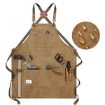 Tablier de travail en toile épaisse pour menuisier, électricien, jardinier, Noir Gris, Noir, Vert Armée, Kaki, Bleu, Camel, Ceinture Noir Gris, Ceinture Noire, Ceinture Vert Armée, Ceinture Kaki, Ceinture Bleue, Ceinture Camel