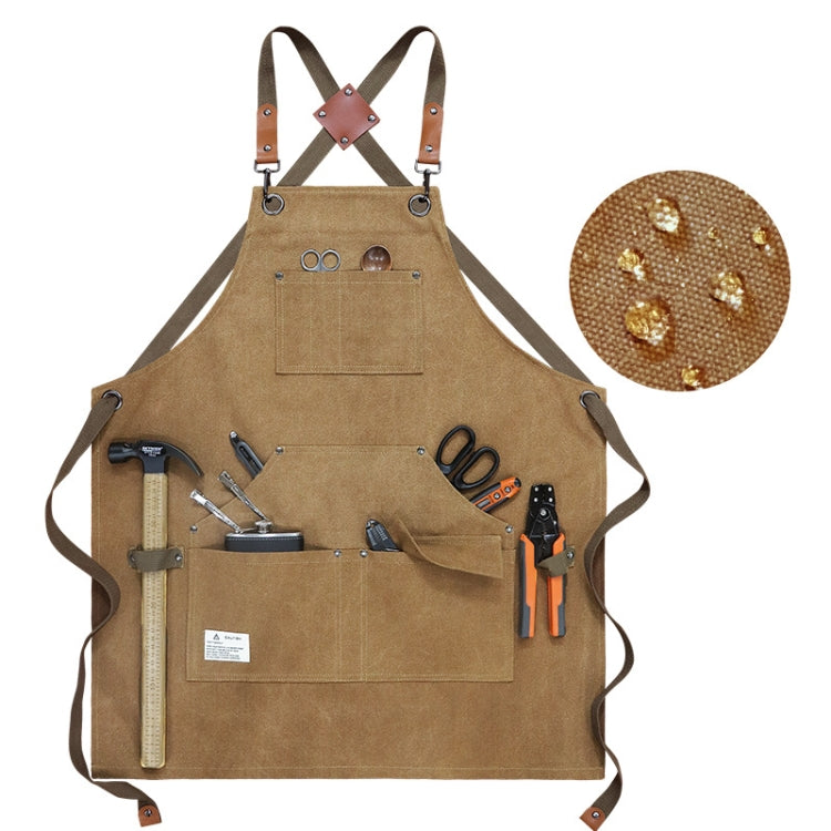 Tablier de travail en toile épaisse pour menuisier, électricien, jardinier, Noir Gris, Noir, Vert Armée, Kaki, Bleu, Camel, Ceinture Noir Gris, Ceinture Noire, Ceinture Vert Armée, Ceinture Kaki, Ceinture Bleue, Ceinture Camel