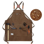Tablier de travail en toile épaisse pour menuisier, électricien, jardinier, Noir Gris, Noir, Vert Armée, Kaki, Bleu, Camel, Ceinture Noir Gris, Ceinture Noire, Ceinture Vert Armée, Ceinture Kaki, Ceinture Bleue, Ceinture Camel