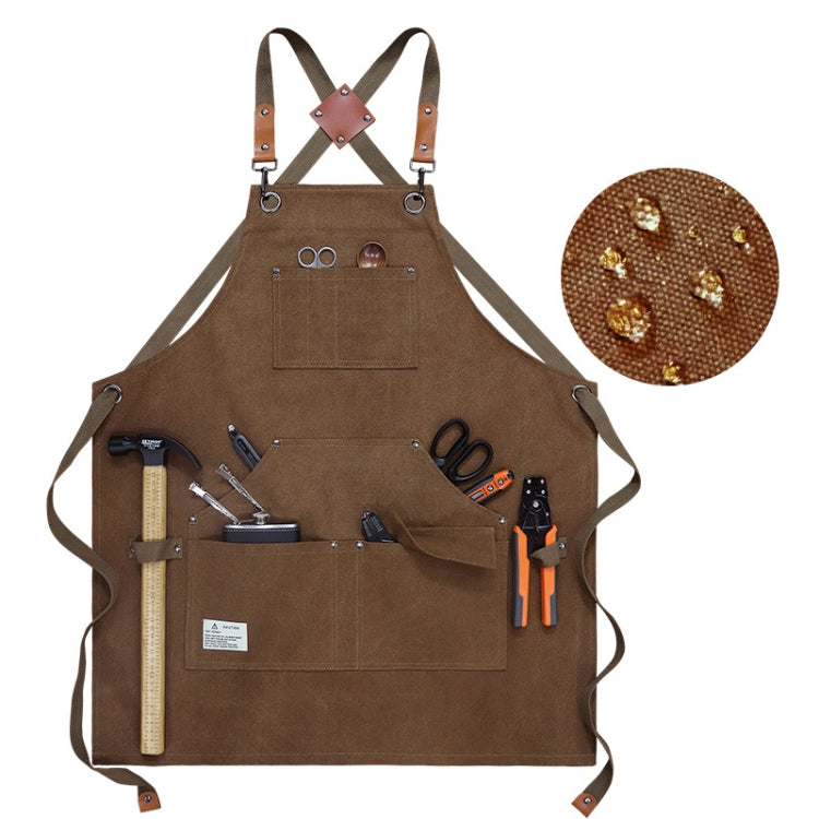 Tablier de travail en toile épaisse pour menuisier, électricien, jardinier, Noir Gris, Noir, Vert Armée, Kaki, Bleu, Camel, Ceinture Noir Gris, Ceinture Noire, Ceinture Vert Armée, Ceinture Kaki, Ceinture Bleue, Ceinture Camel