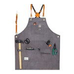 Tablier de travail en toile épaisse pour menuisier, électricien, jardinier, Noir Gris, Noir, Vert Armée, Kaki, Bleu, Camel, Ceinture Noir Gris, Ceinture Noire, Ceinture Vert Armée, Ceinture Kaki, Ceinture Bleue, Ceinture Camel