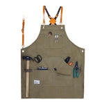Tablier de travail en toile épaisse pour menuisier, électricien, jardinier, Noir Gris, Noir, Vert Armée, Kaki, Bleu, Camel, Ceinture Noir Gris, Ceinture Noire, Ceinture Vert Armée, Ceinture Kaki, Ceinture Bleue, Ceinture Camel