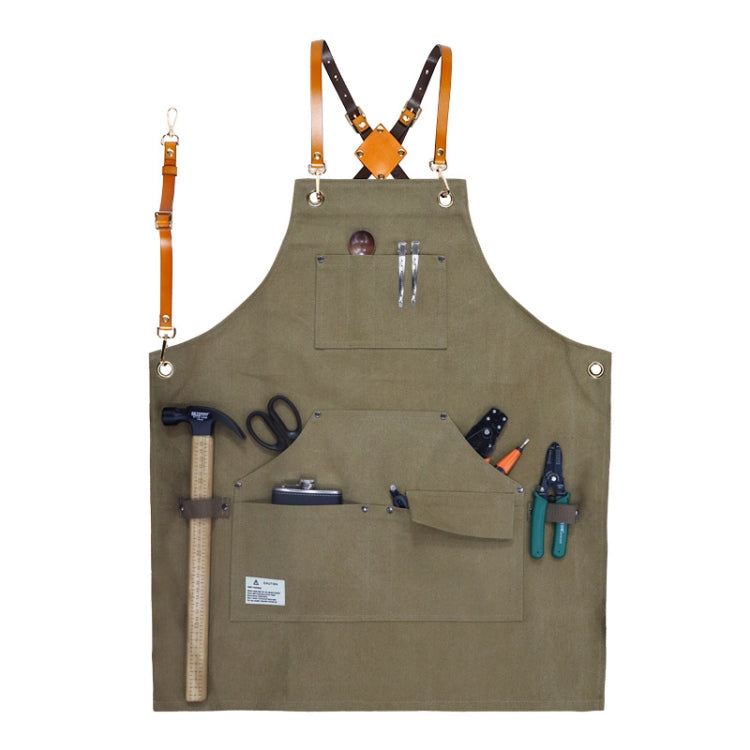 Tablier de travail en toile épaisse pour menuisier, électricien, jardinier, Noir Gris, Noir, Vert Armée, Kaki, Bleu, Camel, Ceinture Noir Gris, Ceinture Noire, Ceinture Vert Armée, Ceinture Kaki, Ceinture Bleue, Ceinture Camel