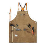 Tablier de travail en toile épaisse pour menuisier, électricien, jardinier, Noir Gris, Noir, Vert Armée, Kaki, Bleu, Camel, Ceinture Noir Gris, Ceinture Noire, Ceinture Vert Armée, Ceinture Kaki, Ceinture Bleue, Ceinture Camel
