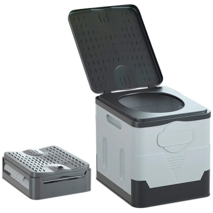 Toilettes portables pliantes pour voiture, toilettes mobiles d'urgence extérieur, Gris foncé, Vert armée, Noir pur