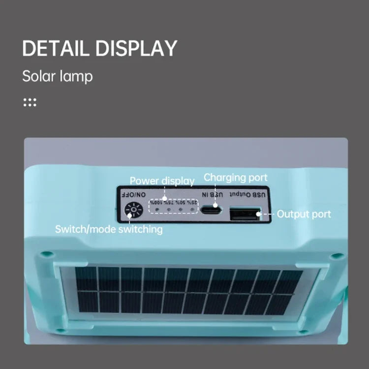 Projecteur solaire Lampe de poche portative Lampe de travail d'urgence, 144 LED