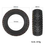 Ulip 10 x 3.0 Pneumatique tubeless tout-terrain épaissi 10 pouces pour trottinette électrique Dualtron Zero 10X, Kaabo Wolf Warrior, Kaabo Mantis 10, sans valve, avec valve