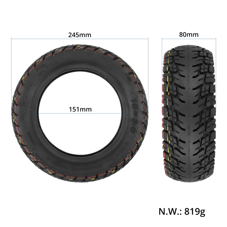 Ulip 10 x 3.0 Pneumatique tubeless tout-terrain épaissi 10 pouces pour trottinette électrique Dualtron Zero 10X, Kaabo Wolf Warrior, Kaabo Mantis 10, sans valve, avec valve
