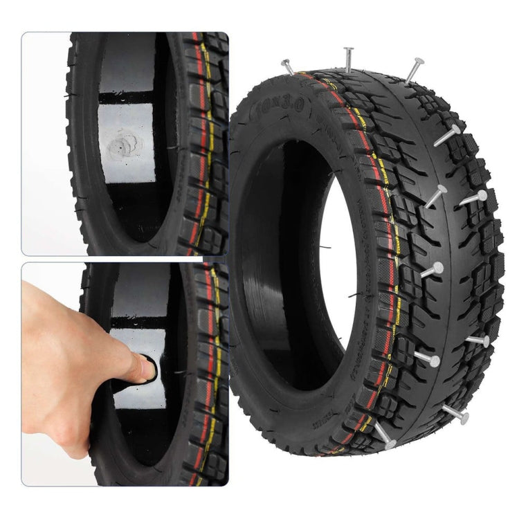 Ulip 10 x 3.0 Pneumatique tubeless tout-terrain épaissi 10 pouces pour trottinette électrique Dualtron Zero 10X, Kaabo Wolf Warrior, Kaabo Mantis 10, sans valve, avec valve