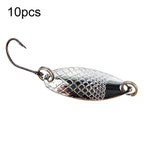 Leurres de pêche faux en forme de bouche de cheval avec hameçon simple, cuillère, sequins, 10 pcs 5g, 10 pcs 3,5g, 10 pcs 2,5g, 10 pcs 2g maille, 10 pcs 2g papillon
