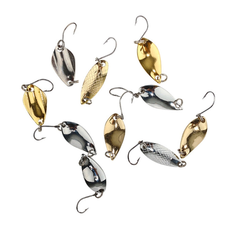 Leurres de pêche faux en forme de bouche de cheval avec hameçon simple, cuillère, sequins, 10 pcs 5g, 10 pcs 3,5g, 10 pcs 2,5g, 10 pcs 2g maille, 10 pcs 2g papillon
