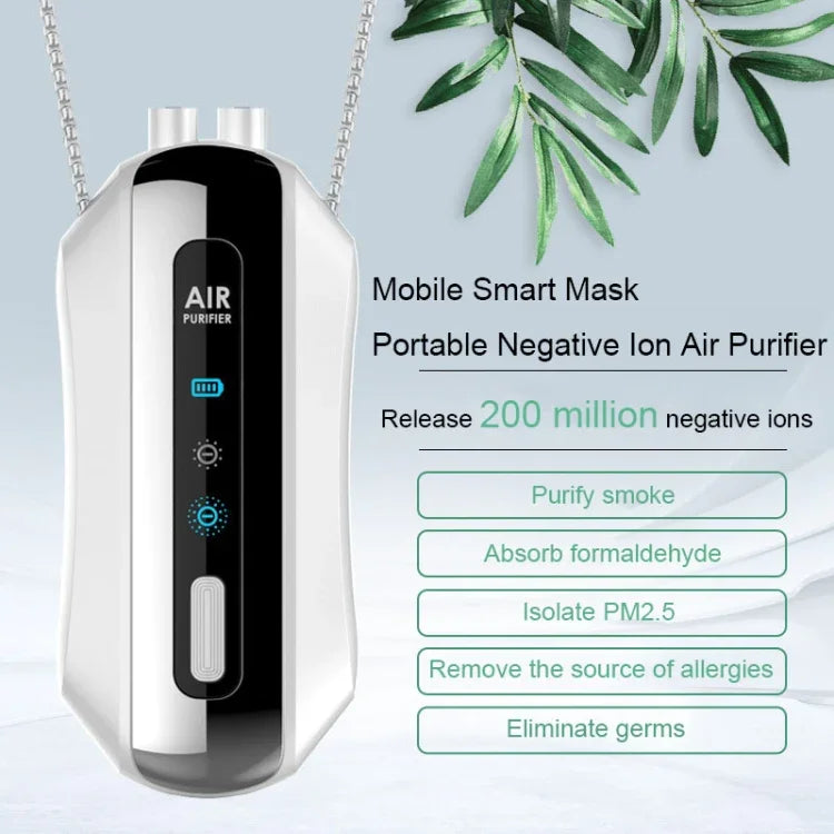 Purificateur d'air portable à ions négatifs pour la maison, purificateur à suspendre au cou, style chaîne (blanc), style chaîne (noir), style corde (blanc), style corde (noir)