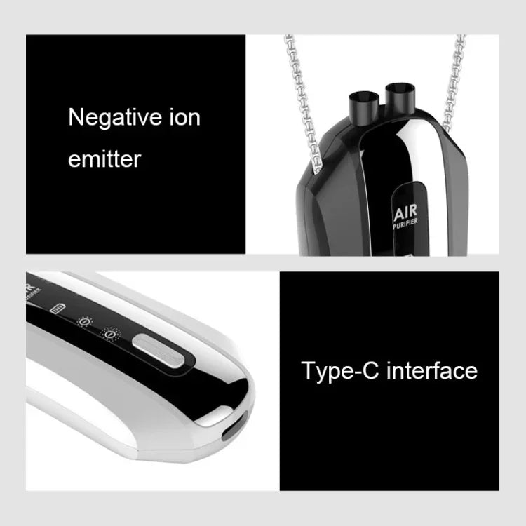 Purificateur d'air portable à ions négatifs pour la maison, purificateur à suspendre au cou, style chaîne (blanc), style chaîne (noir), style corde (blanc), style corde (noir)