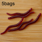 Leurre lumineux imitation ver de terre rouge de 3,5 cm, 5 sacs de 20 pcs/sac, 5 sacs de 50 pcs/sac, 5 sacs de 100 pcs/sac, 5 sacs de 200 pcs/sac