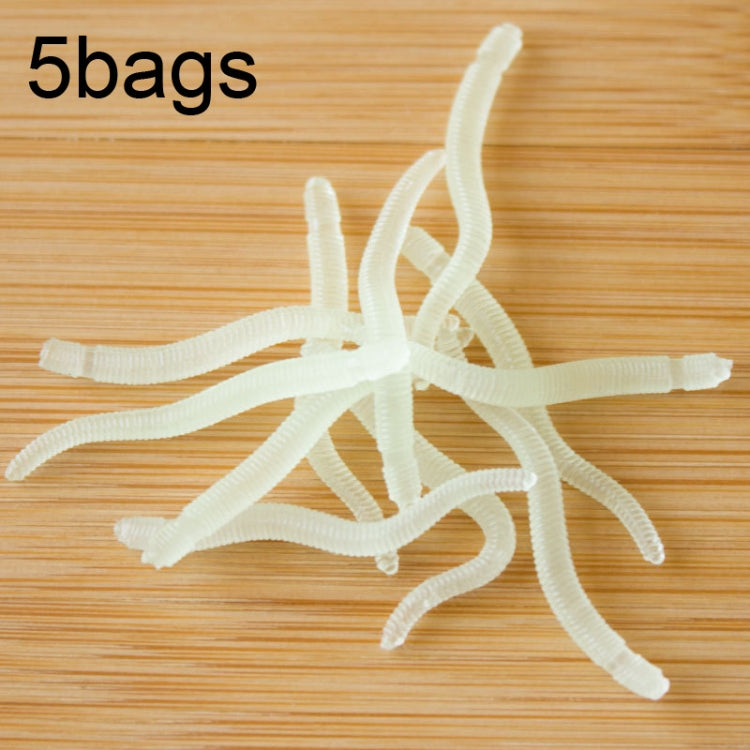 Leurre lumineux imitation ver de terre rouge de 3,5 cm, 5 sacs de 20 pcs/sac, 5 sacs de 50 pcs/sac, 5 sacs de 100 pcs/sac, 5 sacs de 200 pcs/sac