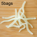 Leurre lumineux imitation ver de terre rouge de 3,5 cm, 5 sacs de 20 pcs/sac, 5 sacs de 50 pcs/sac, 5 sacs de 100 pcs/sac, 5 sacs de 200 pcs/sac