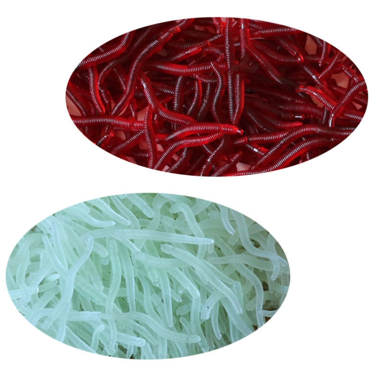 Leurre lumineux imitation ver de terre rouge de 3,5 cm, 5 sacs de 20 pcs/sac, 5 sacs de 50 pcs/sac, 5 sacs de 100 pcs/sac, 5 sacs de 200 pcs/sac