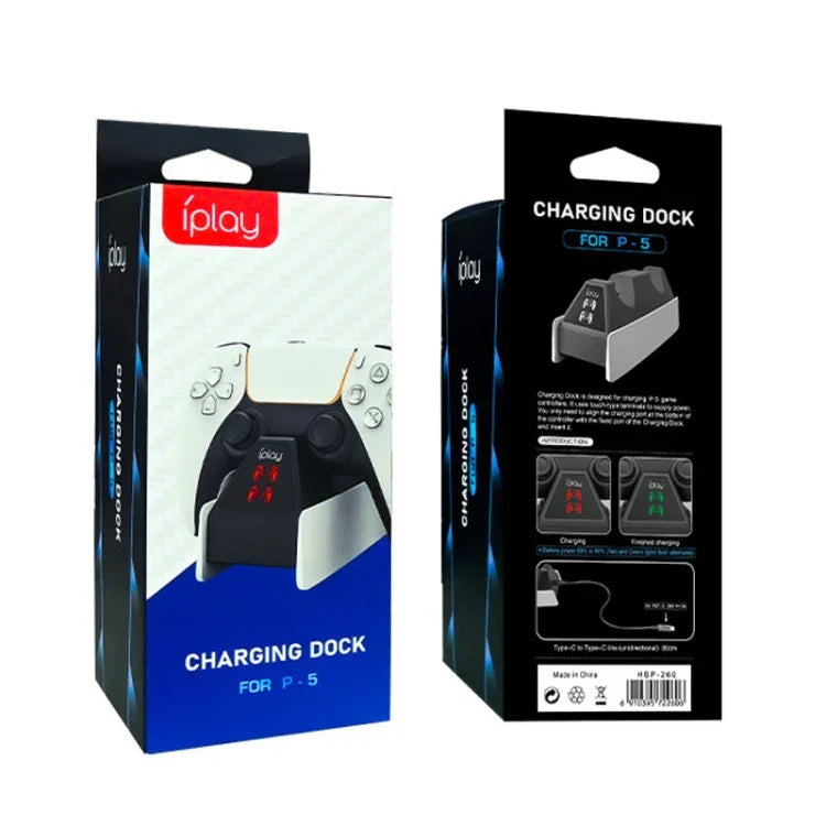 iplay HBP-260 Siège de chargement pour manette PS5, manette de jeu électrique, siège de chargement rapide, HBP-260