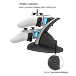 Support de chargement double pour manette sans fil iplay HBP-253 pour PS5, HBP-253 (blanc), HBP-253 (noir)