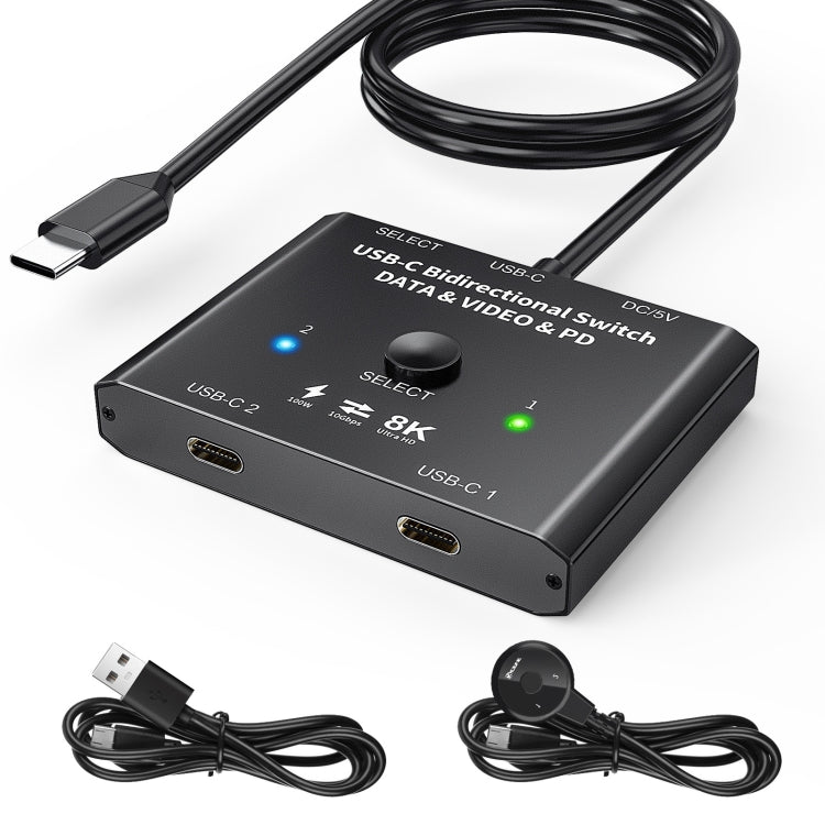 Commutateur bidirectionnel 8K30 Type-C / USB-C 10 Gbps répartiteur HD, KC-C201, C201 machine unique