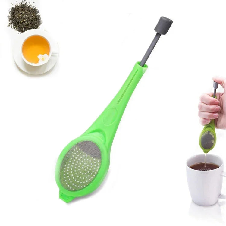 Infuseur à thé réutilisable avec piston intégré, en plastique de qualité alimentaire, portable, pour thé et café