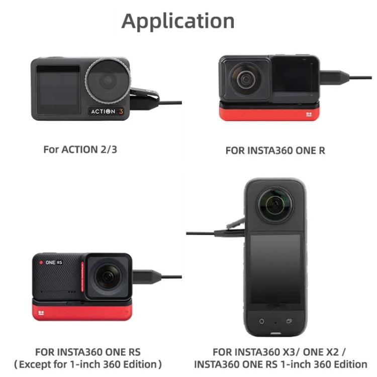 Microphone col Sunnylife MC490 pour caméra de mouvement, pour DJI Action3/2, pour Insta360 ONE RS, pour Insta360 ONE X2/X3/1 inch 360 Edition