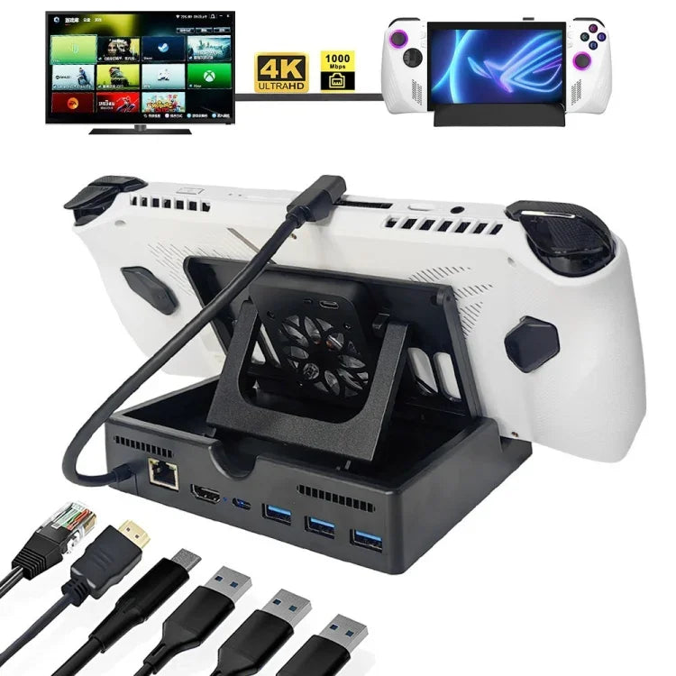 Pour station d'accueil multifonctionnelle de base de chargement ROG ALLY, version 6-en-1